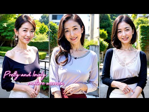 住宅街で毎日会う近所の50歳奥さん「あ、おはようございます！」  AI japanese mature woman Look Book サムネイル