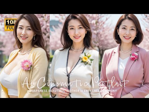 【AI縦動画】総勢22名◎入学式のお母さんが綺麗すぎたのでポートレートしてみた📷 ｜ Ai Cinematic Portrait #熟女 #美熟女 #美女  #ailookbook #aiart サムネイル