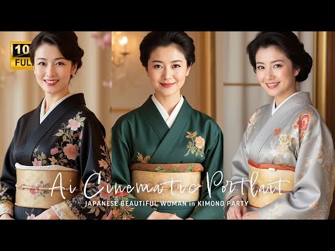 【AI縦動画】総勢19名◎女将の着物姿が美しすぎたのでポートレートしてみた📷 ｜ Ai Cinematic Portrait #熟女 #美熟女 #美女  #ailookbook #aiart サムネイル