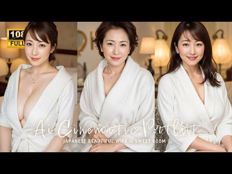 【AI縦動画】総勢16名◎出張先で女上司のバスローブ姿が似合いすぎたのでポートレートしてみた📷 ｜ Ai Cinematic Portrait #熟女 #美熟女 #美女  #ailookbook サムネイル